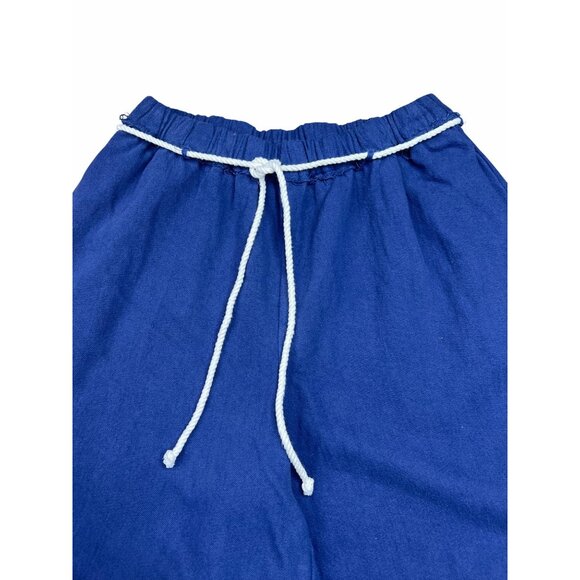 Free People Kayden Barrel Loose-Fit Navy Blue Pants With Drawstring Waist Medium - Picture 6 of 11